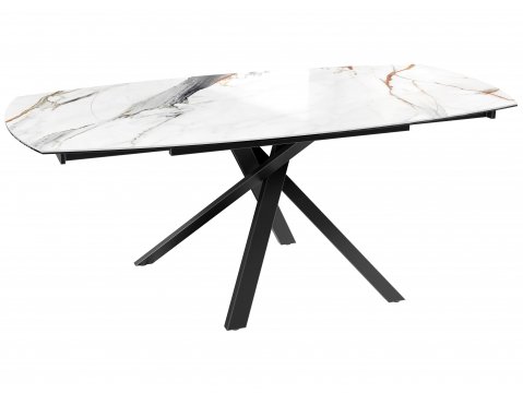 Table extensible céramique marbre blanc KHEOPS