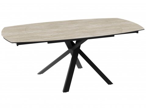 Table céramique travertin avec allonges KHEOPS