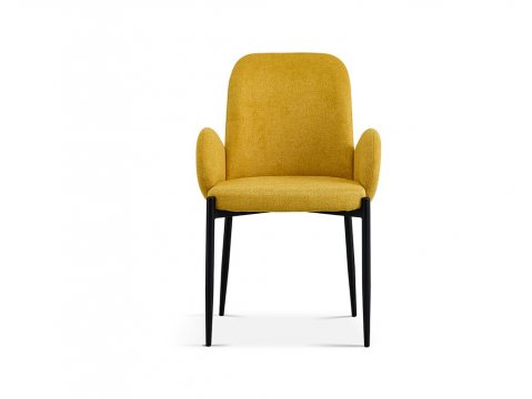 Lot de 2 chaises design tissu jaune VALENTINE