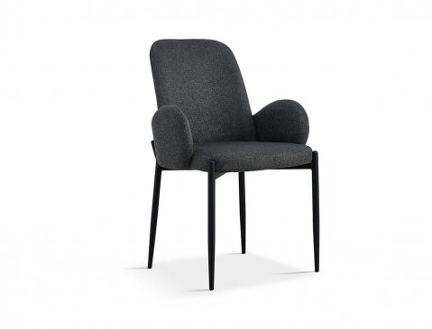 Chaise fauteuil moderne en tissu VALENTINE-Anthracite