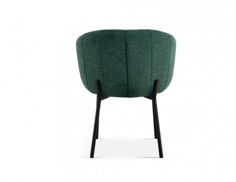 Lot de 2 chaises fauteuils design matelassée tissu vert GIA