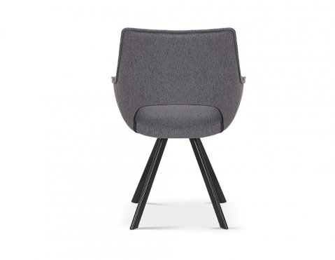 Lot de 2 chaises fauteuils moderne tissu gris AURORE