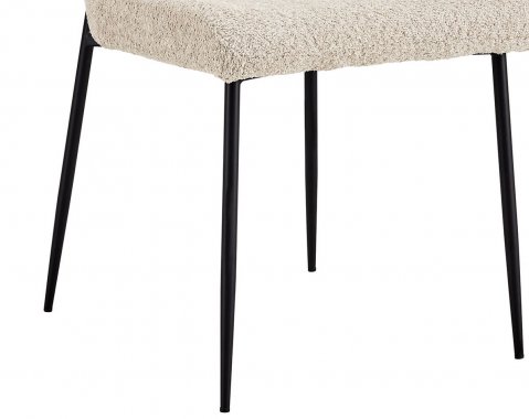 Lot de 2 chaises modernes en tissu teddy et piétement métal ELIN