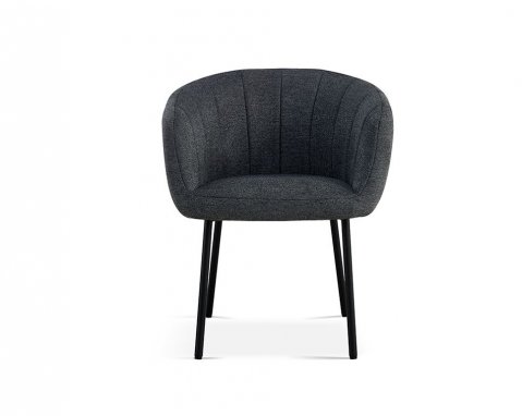 Lot de 2 chaises fauteuils design matelassée tissu gris GIA
