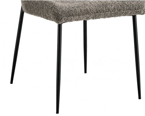 Lot de 2 chaises modernes en tissu teddy taupe ELIN