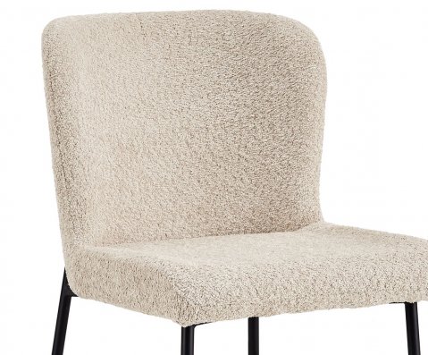 Lot de 2 chaises modernes en tissu teddy et piétement métal ELIN