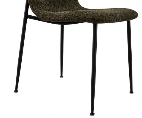 Lot de 2 chaises modernes tissu bouclé vert ASTRID
