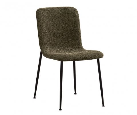 Lot de 2 chaises modernes tissu bouclé vert ASTRID