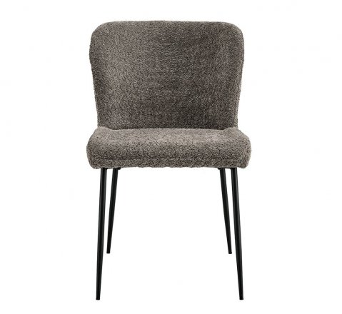 Lot de 2 chaises modernes en tissu teddy taupe ELIN