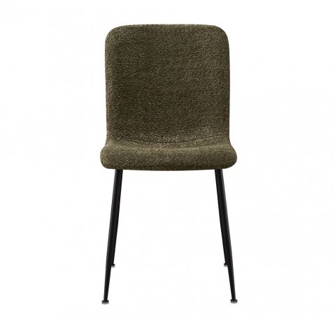 Lot de 2 chaises modernes tissu bouclé vert ASTRID
