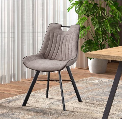 Lot de 2 chaises avec poignée moderne grise SPURS