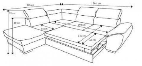 Canapé d'angle convertible tissu gris design SAN REMO