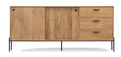 Buffet scandinave bois d'acacia portes coulissantes 180cm NICK