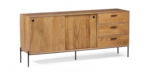 Buffet scandinave bois d'acacia portes coulissantes 180cm NICK