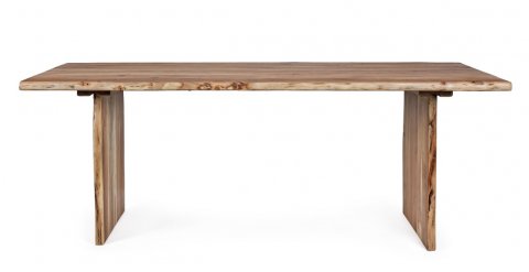 Table à manger bois massif scandinave effet tronc d'arbre TRADBORJ