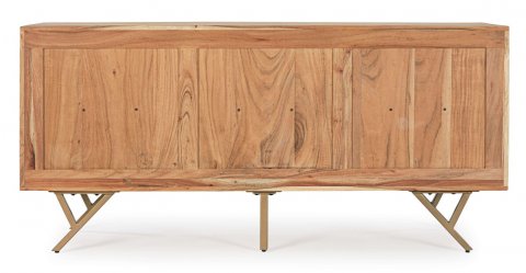 Buffet en acacia massif marqueterie moderne 160cm AXEL