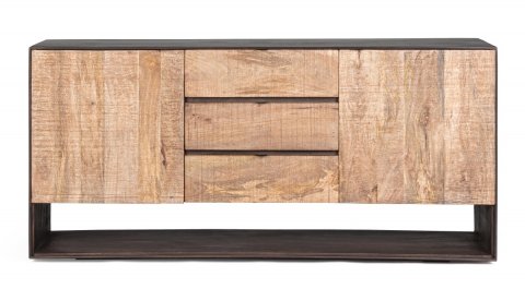 Bahut bois massif contemporain 160 cm HUNTER