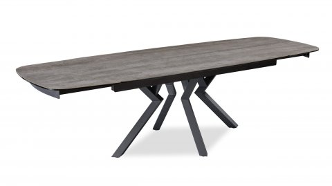 Table extensible céramique forme tonneau grise ANEMONE