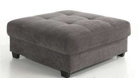 Canapé d'angle effet capitonné tissu gris moderne WANDA