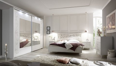 Chambre à coucher blanc laqué moderne PRETTY