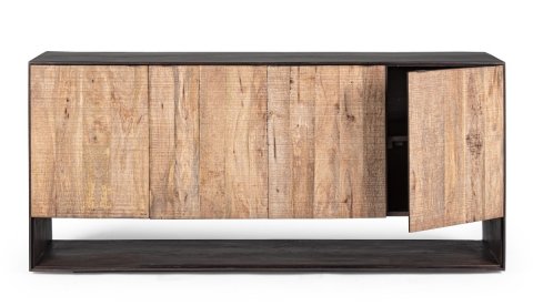 Buffet bois massif contemporain 4 portes HUNTER