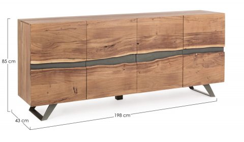 Buffet bois massif d'acacia moderne 200cm YVAN