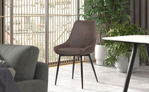 Lot de 2 Chaises marrons industrielles SMITH