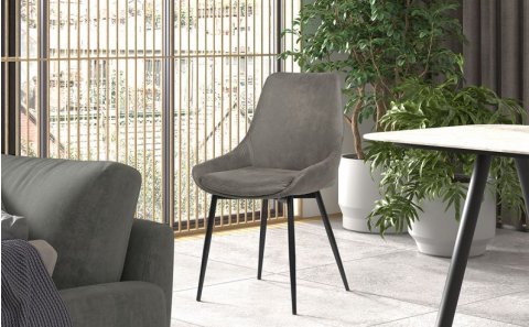 Lot de 2 Chaises industrielles grises SMITH