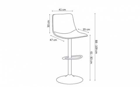 Lot de 2 chaises de bar industrielles réglable marron ORLANDO