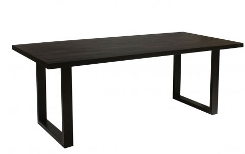 Table à manger moderne avec plateau en bois massif noir 180cm AJACCIO