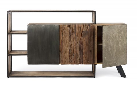 Buffet moderne bois métal béton BRADFORD