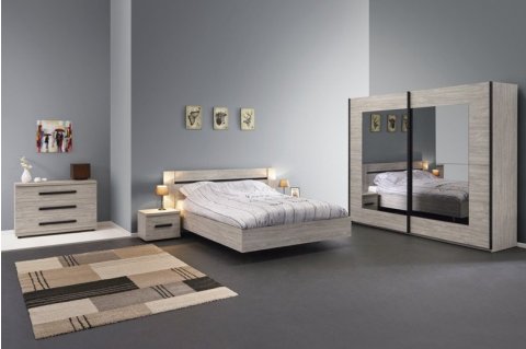 Chambre complète adulte style contemporain MELVIN - 2126