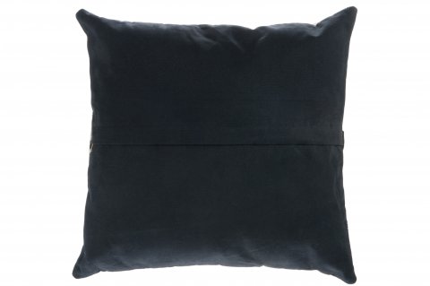 Lot de 2 coussins en cuir à motif zèbre noir et beige ZEBRA