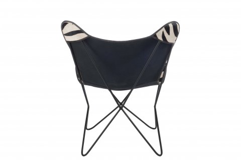 Fauteuil papillon en cuir noir et blanc ZEBRA