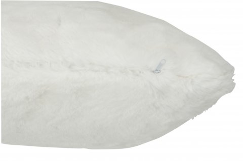 Lot de 4 coussins blanc imitation fourrure polyester 45cm COSY