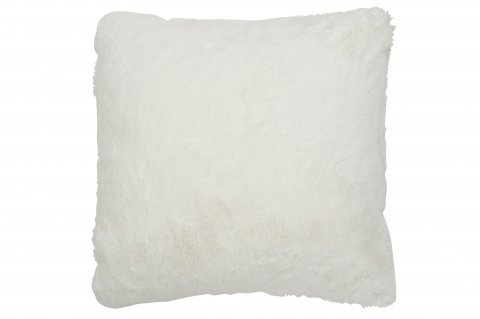 Lot de 4 coussins blanc imitation fourrure polyester 45cm COSY