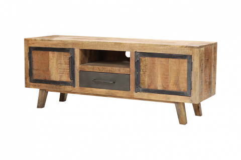 Meuble TV industriel bois manguier et métal 160cm MEERA 