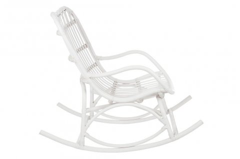 Rocking-chair rotin blanc FARNIENTE
