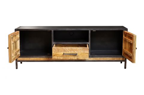 Meuble TV industriel manguier et métal 160cm KYNA