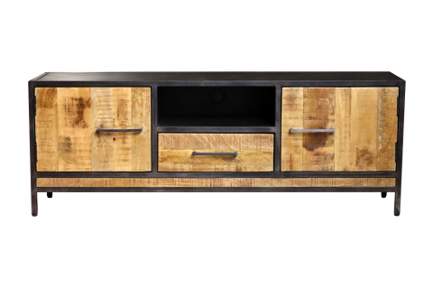 Meuble TV industriel manguier et métal 160cm KYNA