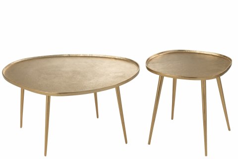 Tables basses gigognes design en aluminium or KYLA