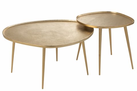 Tables basses gigognes design en aluminium or KYLA