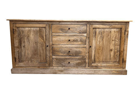 Buffet bois massif 4 tiroirs et 2 portes 190cm VICTOIRE