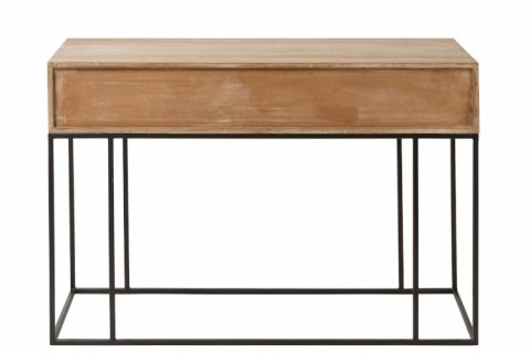 Console bois clair et cannage 3 tiroirs scandinave GÜSS