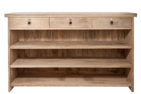 Bar en bois massif manguier industriel 180cm CUBA