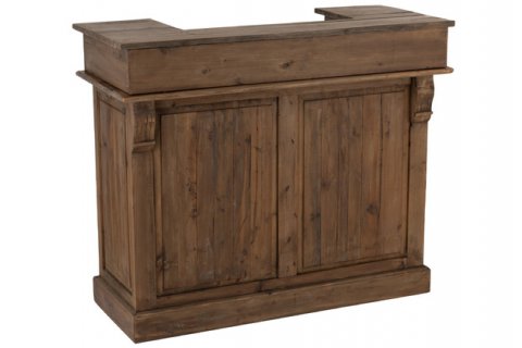 Bar vintage en bois recyclé 2 tiroirs 120cm JACK