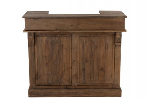 Bar vintage en bois recyclé 2 tiroirs 120cm JACK