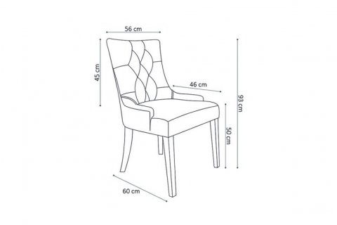 Lot de 2 Chaises capitonnées velours beige VICTORIA