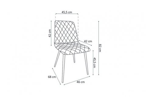 Lot de 2 chaises industrielles effet capitonné marron DAVIS