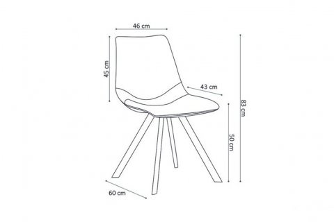 Lot de 2 chaises industrielles grises avec surpiqûres VINTAGE